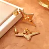 Pendientes de Cruz con Microincrustaciones de Circonita Estilo Diseñador, Pendientes Huecos de Moda y Únicos, Diseño de Nicho, Pendientes de Estilo Dulce y Fresco