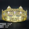 Concurso de Belleza Nupcial Europeo y Americano Corona Grande Tiara Reina Aleación Pedrería Corona Barroca Corona de Rey para Hombres Británicos