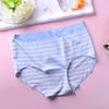 Venta al por mayor calzones de algodón de color puro con raya de grafeno sin costuras, talla grande para vientre, seda helada sin costuras de cintura media, ropa interior para dama