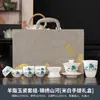 Moda Nacional China Dehua Mate Jade Gordo Porcelana Blanca Traje Hogar de Gama Alta Tapa Tazón Caja de Regalo Traje Taza de Degustación Imprimible
