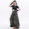 Disfraz de jazz para niña, moderno y genial conjunto de escenario de jazz para niños, moderno atuendo de moda de verano para actuaciones de niñas