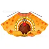 Capa de Acción de Gracias para Niños con Cordones, Disfraz de Fiesta Navideña, Venta al por Mayor de Fábrica, Capa para Niños con Patrón de Pavo