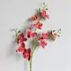 Adornos de flores artificiales se sienten 10 cabezas 3 horquillas Phalaenopsis flor de plástico falsa en maceta decoración interior para el hogar boda