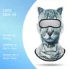 Máscara Facial Divertida con Patrón Animal Impreso en 3D Transfronteriza, Cubierta Facial Completa, Secado Rápido, Transpirable, Máscara de Protección Solar para Exteriores