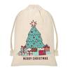 Bolsa de Algodón Navideña Transfronteriza Bolsa de Embalaje para Regalo Bolsillo con Cordón Algodón Puro Bolsa para Guardar Manzanas de Nochebuena Bolsa de Algodón