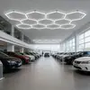 Luz Hexagonal de LED em Favo de Mel Super Brilhante para Garagem RGB Dimmable Película Impermeável Luz para Lavagem de Carros Teto para Oficina de Reparo Automotivo