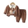 Roupa Infantil Masculina Terno de Primavera Lindo Nova Chegada Roupa de Bebê Menino Primavera e Outono Estilo Ocidental Manga Longa Botões Conjunto de Duas Peças