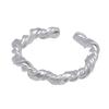 Anillo Abierto Trenzado Retorcido Holdup de Plata de Ley 925 Ajustable para Mujer Estilo Ins Trendy Japonés y Coreano Moda Distintivo Versátil