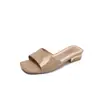 Pantuflas de Tacón Alto, Sandalias Francesas de Hada para Mujer, Ropa de Exterior para Mujer, Nuevo Estilo Chino Nueva Falda, Sandalias Antideslizantes Impermeables de Tacón Grueso