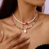 Bestseller transfronterizo Collar bohemio de conchas, joyería de cadena para clavícula multicapa estilo vacación de verano en la playa al por mayor