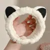 Diadema divertida estilo coreano de dibujos animados para mujer, con diseño de peluche, perfecta para usar al aplicar mascarillas faciales o lavarse la cara, y también adecuada para crear un peinado de coleta alta.