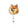 Porta-credencial retráctil de acrílico con brillantina y diseños de animales de gatos y perros lindos, personalizable con tu propia imagen para estudiantes y trabajadores
