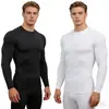 Mallas Deportivas Nuevas Transfronterizas para Hombre Ropa para Correr Fitness Cuello Redondo Secado Rápido Alta Elasticidad Ropa de Entrenamiento Top de Compresión