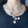 Kenjay Moda Europea y Americana Diseño Original Collar con Múltiples Colgantes Extraíbles Ojo del Diablo Tarot Cactus Estrella