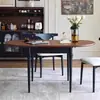 Juego de Mesa y Sillas de Comedor Ovaladas Retro Nórdicas de Madera Maciza - Tablero Ecológico Grado E0 Espesor 2.2cm Base de Mesa 70cm