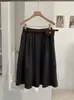 KEKEZOON Falda de Línea A de Cintura Alta Simple para Mujer Otoño/Invierno Adelgazante Versátil Casual Falda Paraguas con Cinturón 9307