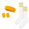 Banda para la muñeca tipo turbante arcoíris transfronterizo combinación de tres piezas diadema deportiva de baloncesto banda para la muñeca calcetines de fútbol set de cuatro piezas