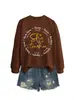 Ella es una maestra Amazon eBay sitio independiente moda casual sudadera de cuello redondo de manga larga para mujer comercio exterior