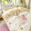 Ropa de Cama de Algodón Puro de Tres Piezas para Dormitorio de Estudiantes Universitarios Sábana de Algodón Puro Funda Nórdica Sábana Ajustada Individual Modelo Nuevo 2026 Ropa de Cama