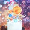 Ônibus Espacial 7 Peças Astronauta Planeta Nave Espacial Decoração de Bolo de Aniversário Modelo de Aviação Foguete de Aventura Enfeites