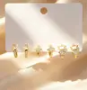 Novedades de Verano: Delicados Pendientes de Circonita Microincrustada, Juego de Tres Pares, Frescos y Dulces, Pendientes Versátiles y Elegantes con Circonita Microincrustada