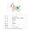 Nuevo Caballo de Madera Elegante Exquisita Broche de Piedras Preciosas de Color Microincrustadas Circonita Pin de Solapa para Traje Abrigo Versátil Venta al por Mayor
