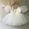 Vestido de Princesa con Mangas Abullonadas para Bebé de Un Año, Diseño Lindo para Anfitriona de Fiesta de Cumpleaños de Niña, Vestido Pomposo