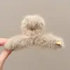 Clip de tiburón de felpa con borlas y lazo para Otoño e Invierno, Accesorio grande para el cabello, Pinza para agarrar la parte posterior de la cabeza, Tarjeta para el cabello femenina, Tocado