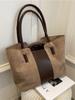 Bolso de Terciopelo de Ciervo Color Maillard Cruzado Bolso de Mano para Mujer Gran Capacidad Moda Nueva Versátil Bolso de Hombro Bolso Tote Retro