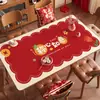 Jogo americano 2026 Toalha de mesa Ano Novo à prova d'água e à prova de óleo, jogo americano para mesa de centro sem lavagem, protetor de mesa de alto padrão com ambiente de luxo leve