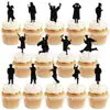 Temporada de Graduación 2026 Adornos para Pastel con Brillo Diploma Birrete de Licenciatura Decoración de Postre Adornos para Vasos de Papel