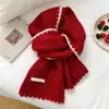 Bufanda Roja de Año Nuevo y Navidad para Mujer Otoño e Invierno 2025 Más Fácil de Combinar Calidez Blanqueamiento Atmósfera Cachemir Sintético Bufanda de Regalo