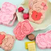 Molde para Galletas Oso Día de San Valentín Oso Pareja Molde para Galletas Oso Amoroso 3D Molde de Simulación DIY