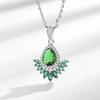 Transmisión en vivo transfronteriza Nuevo producto Collar de turmalina esmeralda con diamantes completos Anillo de joyería de alta gama para mujer Pendientes Traje de joyería