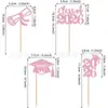 ¡Felicitaciones Clase Graduada 2026 Temporada de Graduación Banner Decoración Rosa con Brillo Topper para Pastel
