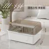 Caja de Almacenamiento para Biberones de Bebé con Rejilla Secadora y Drenaje con Tapa, Caja de Almacenamiento a Prueba de Polvo para Utensilios de Alimentación de Bebé, Armario
