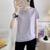Camiseta Esportiva Feminina de Manga Curta, Secagem Rápida, Seda Gelada, para Corrida, Caminhada e Uso Casual, Atacado