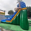 Escorregador Aquático Inflável Infantil, Formato de Desenho Animado Guepardo, Instalação de Brincadeiras Aquáticas ao Ar Livre com Piscina