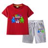 Traje de verão Rainbow Friends para meninos e meninas 2023 novo infantil bebê algodão manga curta shorts fino conjunto de duas peças