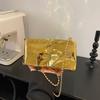 Bolso de Mano Acrílico 2026 Nuevo Bolso de Hombro Moda Estilo Chanel Bolso de Mano con Perlas Bolso Cruzado Pequeño Cuadrado para la Noche