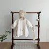 Roupa de Bebê Estilo Coreano para Primavera e Outono, Macacão Liso, Roupa Estilosa para Exterior para Bebês Meninas, Macacão da Moda
