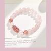 Pulsera de Cristal Rosa Natural para Mujer, Pulsera Linda de Cristal de Fresa Pixiu, Estilo Chino Nuevo, Joyería de Estilo Nacional, Combinable con Todo, Moda Moda Moda