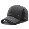 Nova Boina Masculina de Inverno com Forro de Veludo Espesso, Chapéu Plano Casual para Exterior, Quente, de Algodão, à Prova de Vento, Proteção para as Orelhas, Boné de Baseball