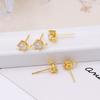 Pendientes colgantes de plata S925 con diamantes chapados en oro de 18 quilates, con gancho, accesorios de joyería para hacer uno mismo.