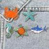 Broche de Dibujos Animados de Tortuga del Mundo Submarino Lindo Transfronterizo Serie Accesorios Insignia Metálica para Pecho Fija Ropa Bolso