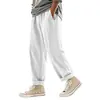 Pantalones Largos Deportivos Casuales Simples de Lino Holgados para Hombre Estilo Americano Transfronterizos Personalizados para Todas las Estaciones Niños