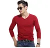 2023 Nova Camisa Básica Masculina Camiseta Masculina Manga Longa Slim Cor Lisa Gola Redonda Outono e Inverno Roupa de Baixo Fabricante Atacado