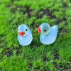 Pato Luminoso Fofo Resina Mini DIY Criativo Feito à Mão Enfeites de Pato Amarelo
