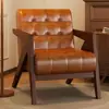 Silla de Sofá Individual Richard Nordic de Madera Maciza Sala de Estar Estilo Antiguo Diseñador Hotel Retro B&B Balcón Café
