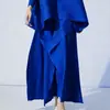 Conjunto de Top Pleats Miyake 2025 Nuevo de Alta Gama con Pantalones de Pierna Ancha con Diseño Asimétrico para un Look Adelgazante y Artístico